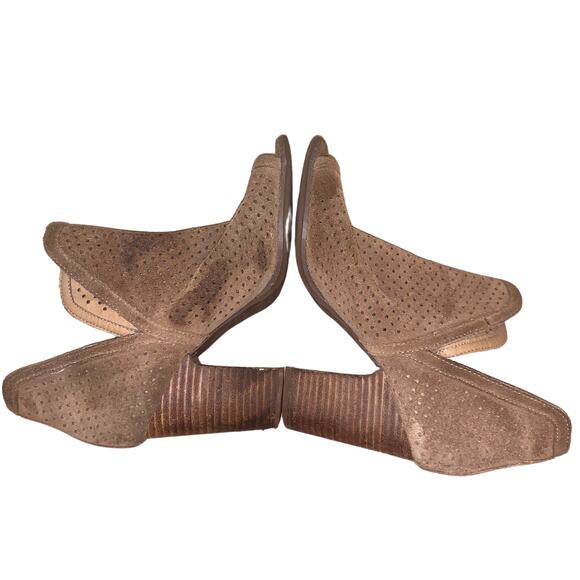 Favorite, loved, Lucky Brand, Tan, Taupe Perforated Suede Ankle Booties, US 7.5 - Picture 6 of 6